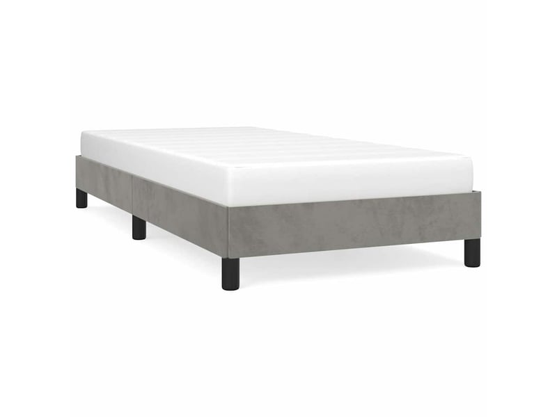  Lit simple- lit adulte -  cadre de lit sans matelas gris clair 90x200 cm velours  - Conforama A