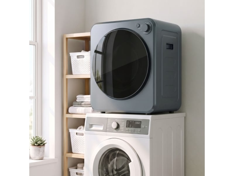  Mini sèche-linge 4 kg, 5 programmes, jusqu’à 60 °c, 800 w400 w, tambour inox gris  - Conforama B