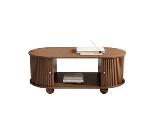 Table basse ovale coloris bois foncé <strong></strong> <strong></strong> - 50 cmx100 cm