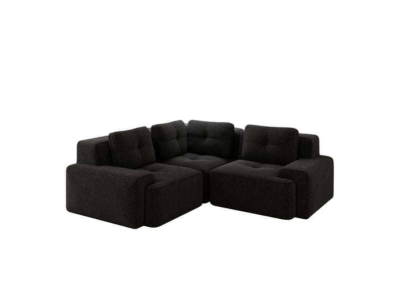  Canapé modulable, canapé de salon – sans montage, en velours tricoté, base antidérapante, sans cadre, noir  - Conforama W