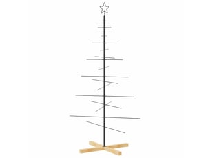 Sapin de noël - arbre de noël en métal avec base en bois noir 150 cm