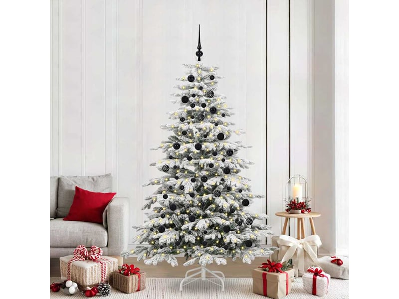 Sapin de noël, arbre de noël artificiel à branches articulées blanc 210 cm shl974 - Conforama B