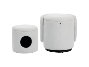 Pouf / repose pied OKMYHOME blanc