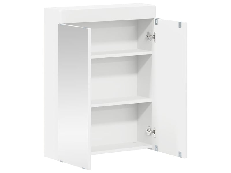 Amoire de salle de bain avec miroir, cabinet de salle de bain tulum blanc cf64959 - Conforama E