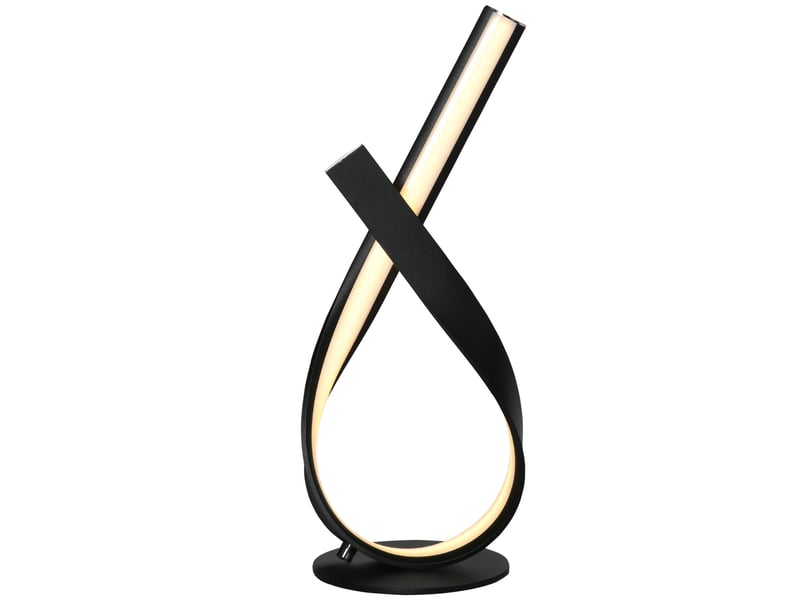  Lampe à poser design contemporain - lampe de table design spirale - alu. Noir led blanc chaud - dim. 21l x 15l x 43h cm  - Conforama B