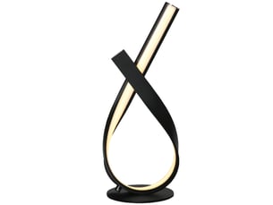 Lampe à poser design contemporain - lampe de table design spirale - alu. Noir led blanc chaud - dim. 21l x 15l x 43h cm