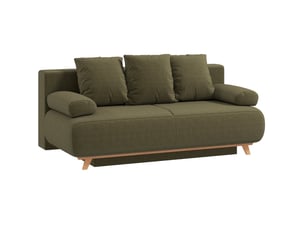 Canapé droit convertible TCQPZ 3 places Velours côtelé vert avec coffre de rangement