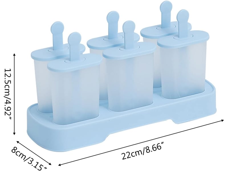  Ice pop mold, glaces à l'eau,ice pop mold popsicle sorbet diy,lot de 6 moules à glace en plastique avec plateau réutilisables pour enfants  - Conforama E