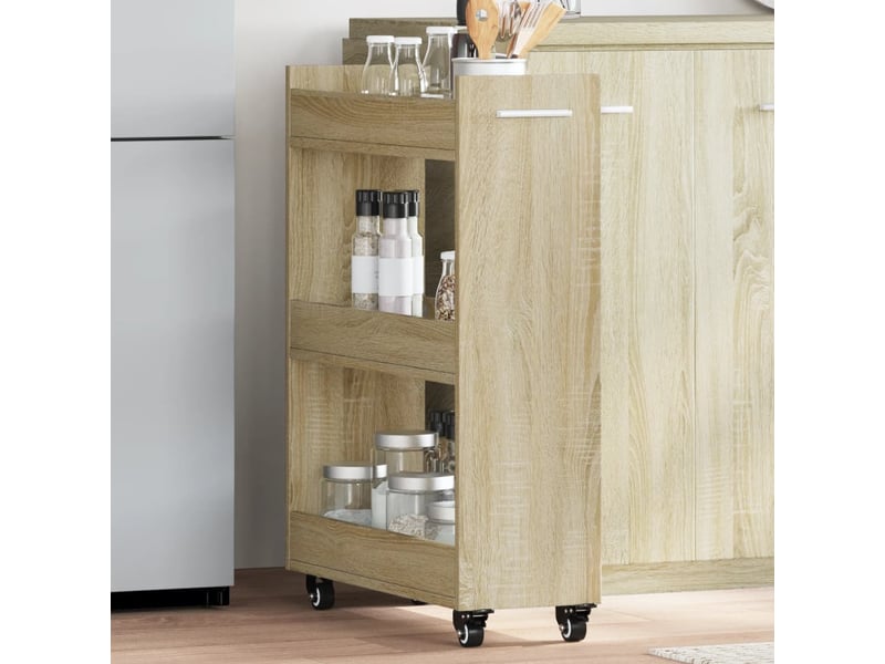  Armoire de rangement, armoire avec roues chêne sonoma 60x22x79 cm bois d'ingénierie  - Conforama B