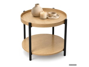 Table basse rond(e) coloris naturel AKORD RIVA - 51 cmx51 cm