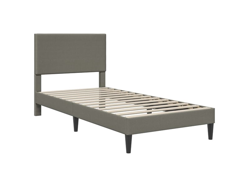  Lit simple- lit adulte -  cadre de lit gris clair 80 x 200 cm tissu en velours côtelé  - Conforama B