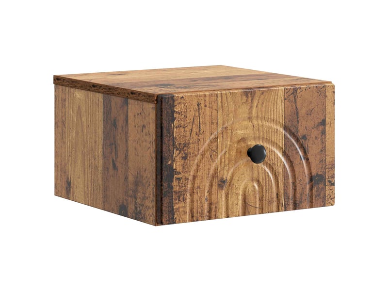  Table de chevet - cabinet de chevet - table de nuit mural bois ancien 33 x 34,5 x 20 cm  - Conforama A