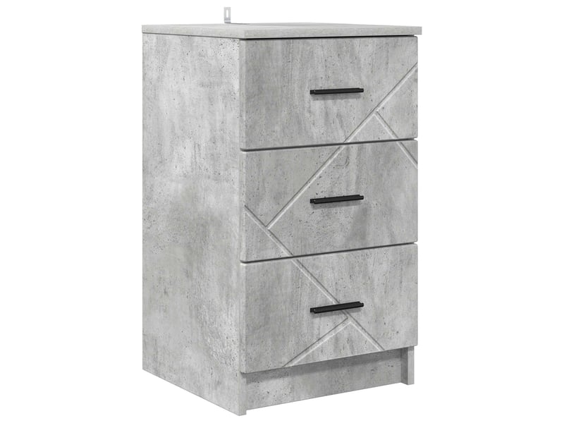 Table de chevet - cabinet de chevet - table de nuit gris béton 38 x 38 x 66 cm bois d'ingénierie - Conforama A