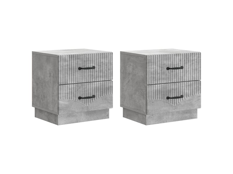  Table de chevet - cabinet de chevet - table de nuit 2 pc gris béton 43 x 34,5 x 44,5 cm  - Conforama A