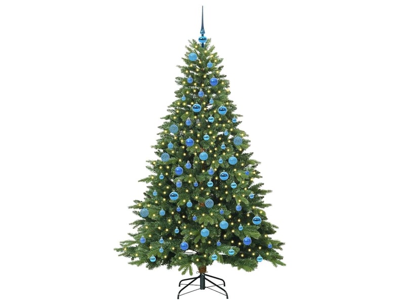 Sapin de noël - arbre de noël artificiel avec 300 led vert 180 cm pe et pvc - Conforama C