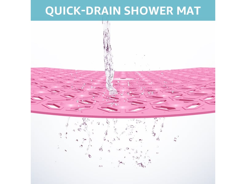 Tapis de douche en tpe à ventouses - 27 x 27 pouces - rose  - Conforama C
