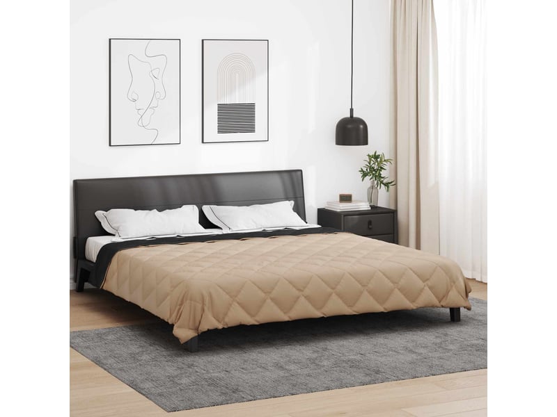  Duvet - couette complet toute l'année noir et taupe 220 x 240 cm  - Conforama D