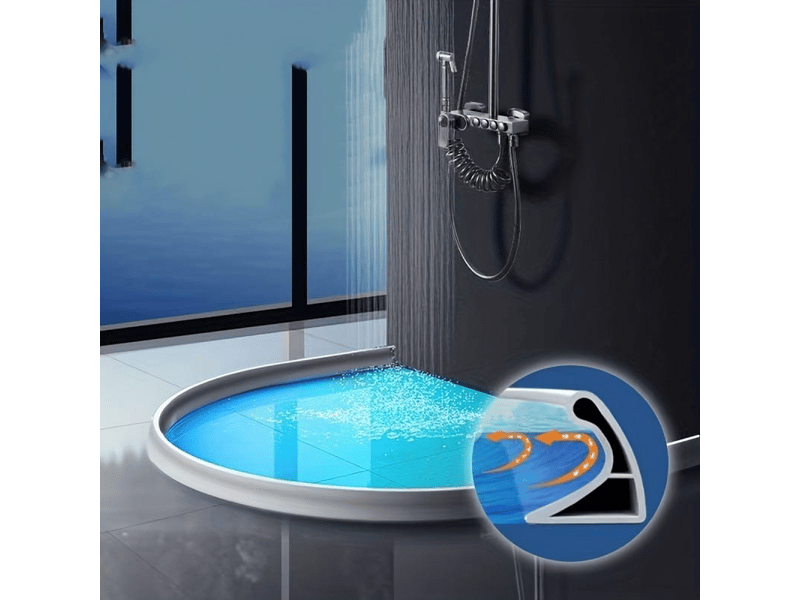  Bande d'arrêt d'eau - bande d'arrêt de salle de bain - bande d'arrêt de douche - bande d'arrêt de sol - 2 cm x 3 cm x 2 m - blanc  - Conforama A