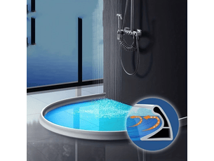 Bande d'arrêt d'eau - bande d'arrêt de salle de bain - bande d'arrêt de douche - bande d'arrêt de sol - 2 cm x 3 cm x 2 m - blanc
