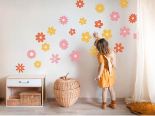 Sticker mural - fleurs décoratives130x182 cm