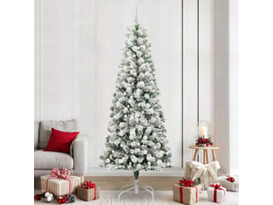 Sapin de noël, arbre de noël artificiel à branches articulées vert et blanc cf61135