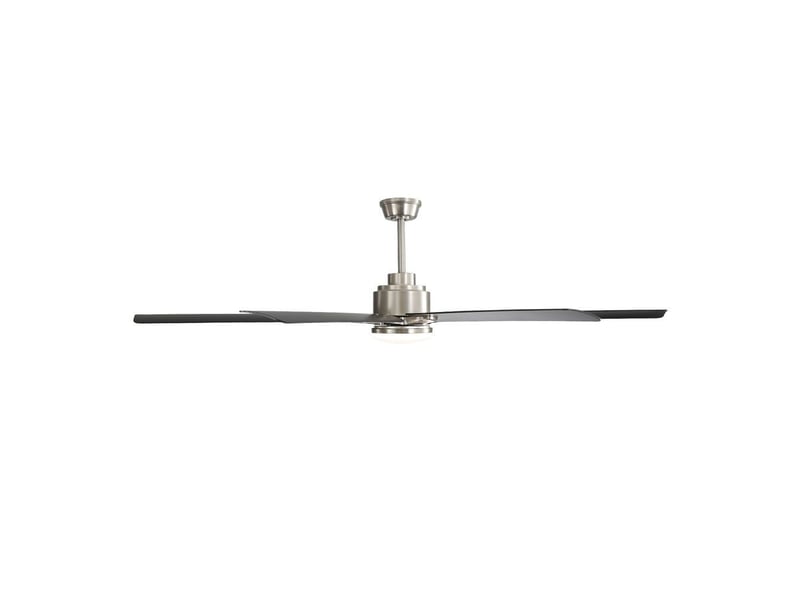  Ventilateur de plafond - avec télécommande et éclairage led et moteur réversible - abs - brushed nickel - 167.6 x 167.6 x 35.6 cm - installation au plafond - salon et chambre EU-KBS-66K002SMTY-SN-DC-BK-60 - Conforama A