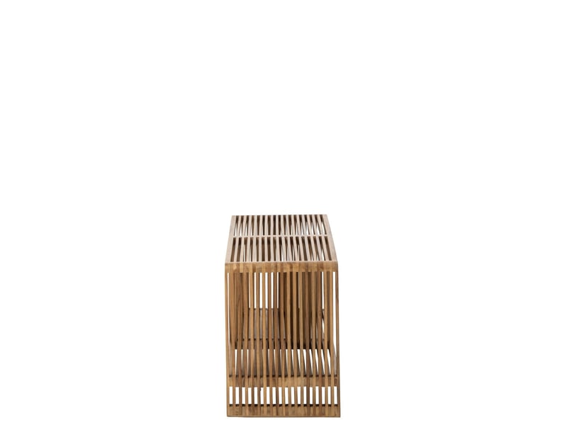  Banc à lattes en bois lars 80cm naturel  - Conforama C