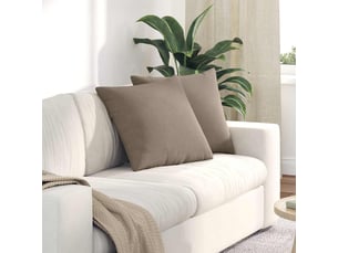 Lot de 2 coussins de canapé, coussins décoratifs tissu taupe 50 x 50 cm cf58960