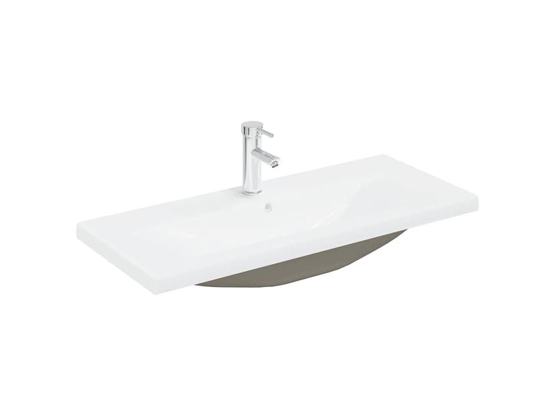 Meuble de lavabo avec bassin et robinet intégrés vieux bois shl2684 - Conforama E