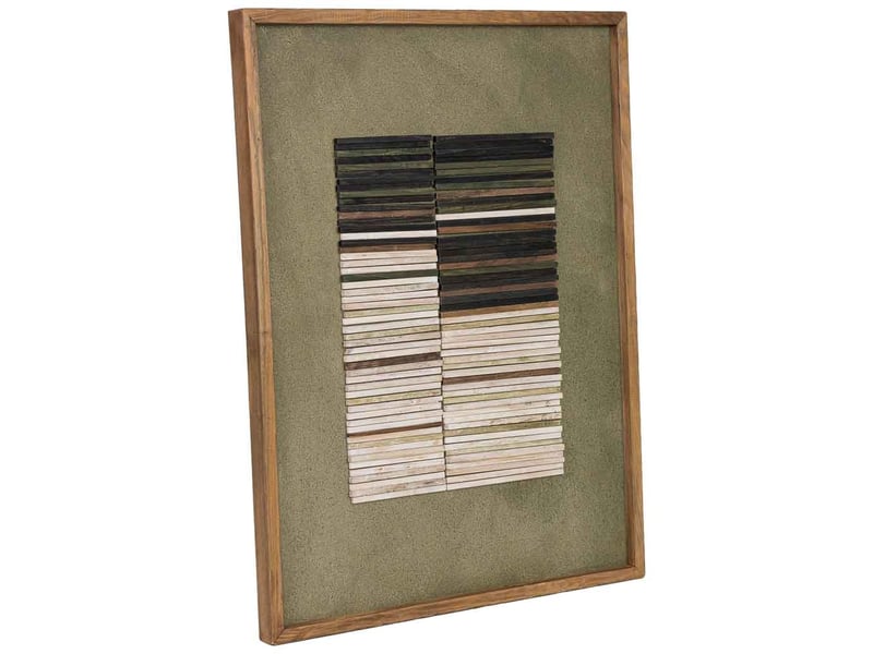 Tableau artisanal en bois recyclé relief vert 62x4x82 cm h cm - Conforama A