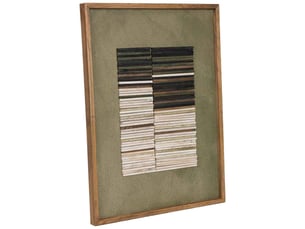 Tableau artisanal en bois recyclé relief vert 62x4x82 cm h cm