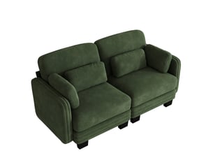 Canapé droit fixe MAISENTIEL 2 places Tissu vert