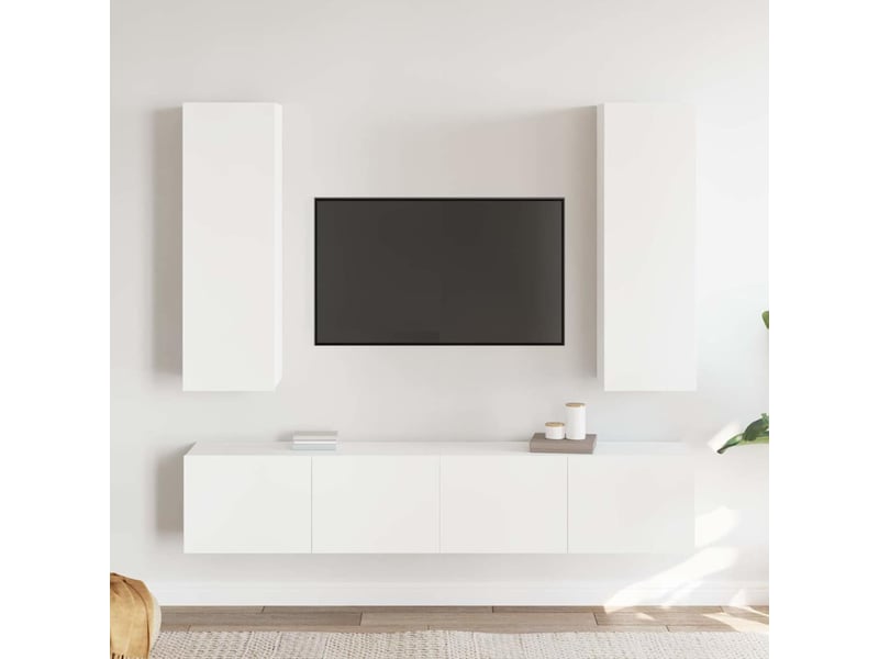  Ensemble de meubles tv 4 pcs blanc bois d'ingénierie shl45414  - Conforama B