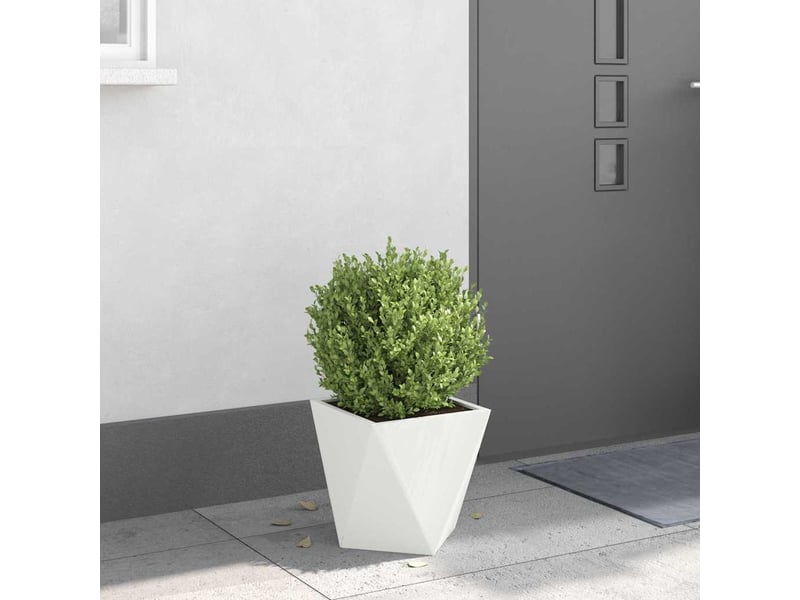  Jardinière - bac à fleurs blanc 30 x 30 x 30 cm acier  - Conforama D