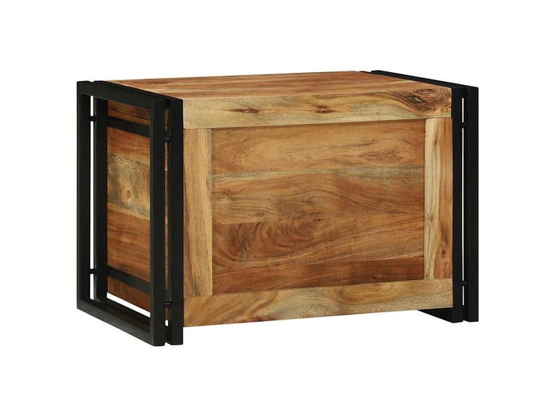  Boîte de rangement, coffre de rangement 60x40x41 cm bois d'acacia massif  - Conforama D