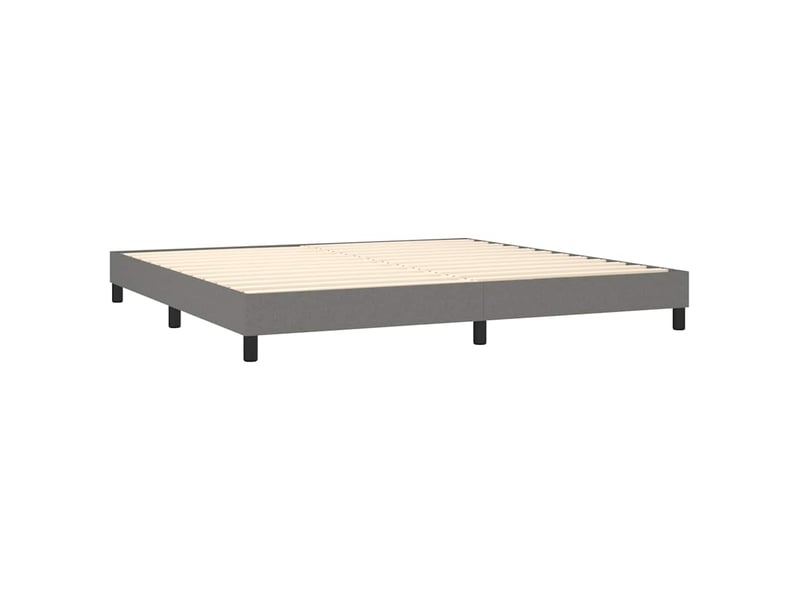  Lit double- lit adulte -  cadre de lit à lattes gris foncé 200x200 cm tissu  - Conforama C