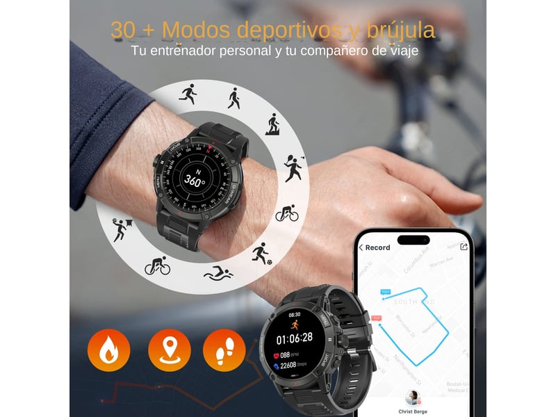  Montre militaire connectée pour homme (pour répondrepasser des appels)  - Conforama D