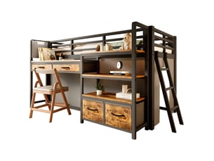 Lit mezzanine 90x200 cm WISHDOR coloris noir