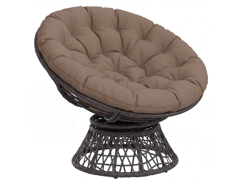 Coussin de chaise papasan, coussin d'assise vianen 100 % polyester taupe cf54247 - Conforama C