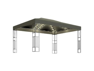 Tonnelle avec guirlande lumineuse à led 3x4 m taupe tissu cf62470