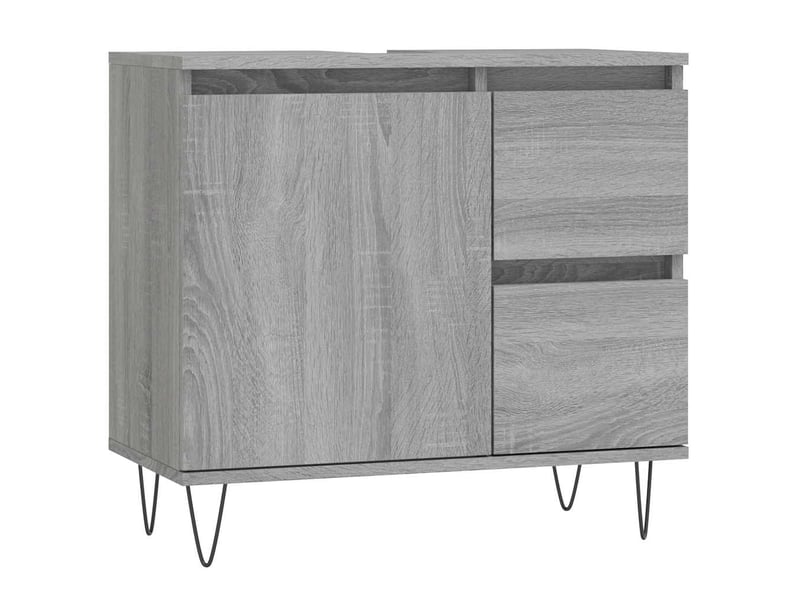  Amoire de salle de bain, meuble de rangement sonoma gris 65x33x60 cm bois d'ingénierie  - Conforama A