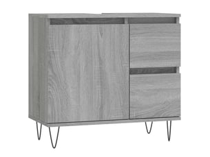 Amoire de salle de bain, meuble de rangement sonoma gris 65x33x60 cm bois d'ingénierie