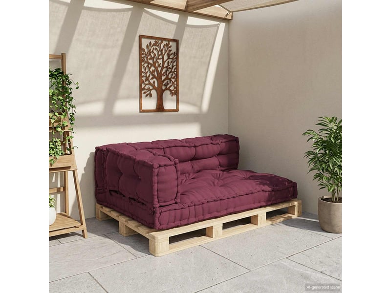  Coussin de canapé sur palette, coussin de chaise 3 pc tissu marron cf54212  - Conforama C