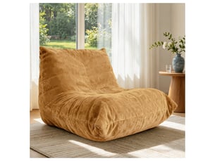 Fauteuil 1 place - 100x90x80cm - fauteuil pouf chenille lumineux avec mousse haute résilience - jaune