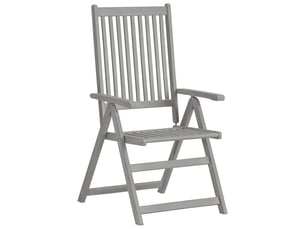 Lot de 2 chaises inclinables de jardin gris bois solide acacia