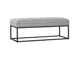 Banc rembourré tcqpz 120 x 44 x 45,5 cm aspect lin polyester gris clair