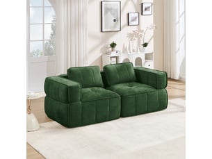 Canapé d'angle modulaire,198x93x67 cm,2 places,polyester,vert