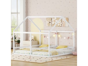 Lit cabane 90x200 cm SOGEU coloris blanc