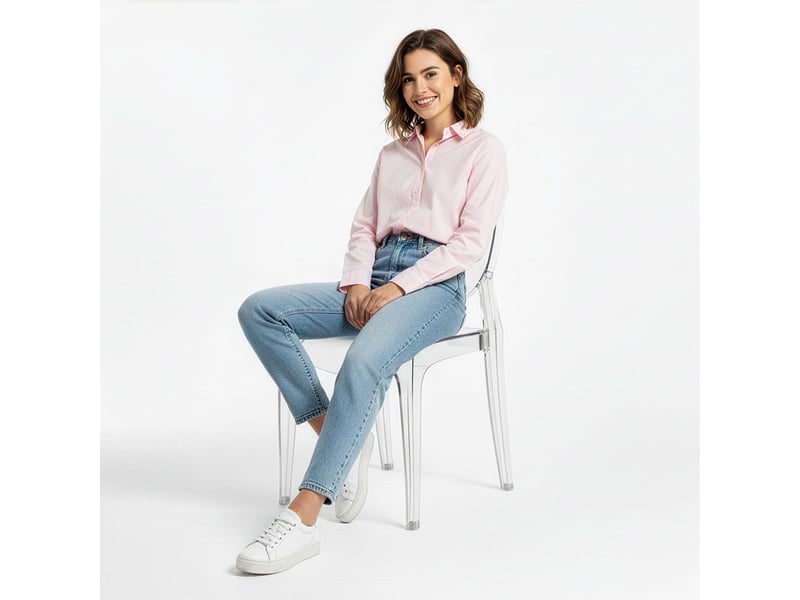  Chaise de salle à manger transparente - style victoria rouge  - Conforama C
