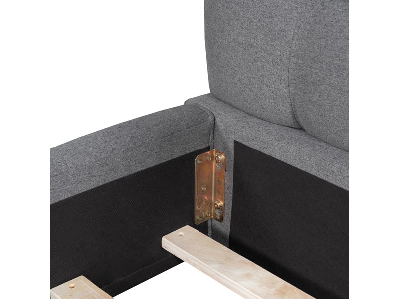  Lit adulte 140x200 à sommier à lattes, tête de lit capitonnée, cadre de lit rembourré en tissu lin, lit double design bulle, lit chambre sans matelas  - Conforama D